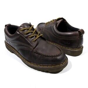 Vintage Dr. Martens Lowell Lace Up Workwear Moc Toe Leather‎ Shoes Mens 13 Brown